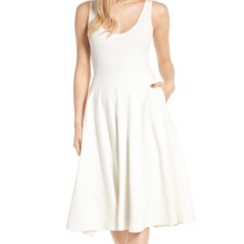 White midi stretch dress